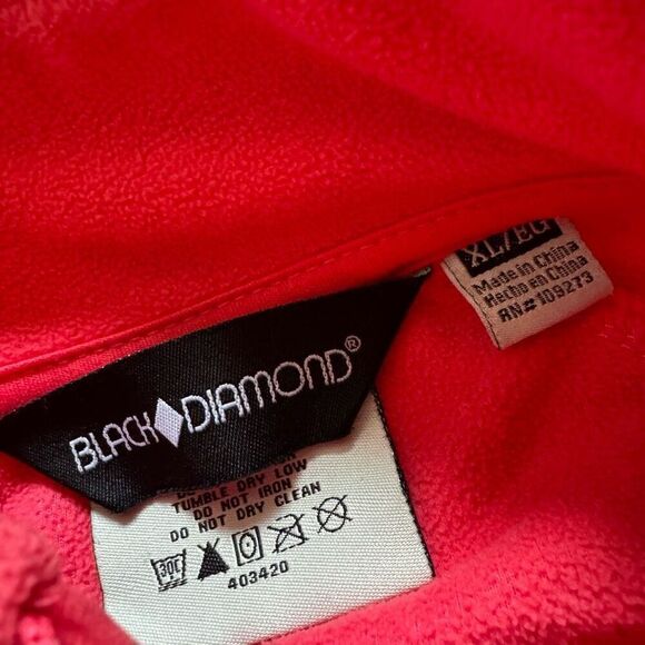 Black Diamond Pink Zip Up Fleece Women’s Size XL 100% Polyester Preppy Winter - Picture 12 of 14